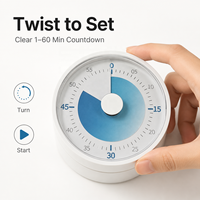 OEM Anpassbarer 60-Minuten Visueller Timer Geräuschloser Countdown-Wecker für Kinder Klassenzimmer Studium Küche Zeitmanagement