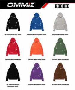 Proveedor Directo al por Mayor OMMiZ Sudadera con Capucha de Algodón Vaquero de Diseño de Alto Gramaje con Estampado de Letras, Efecto Rasgado y Estampado Hinchado Baping Spider 1.1 1 a 1 - Product Image 2