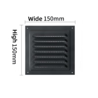 Grille d'aération carrée en acier inoxydable noir, étanche, pour sortie d'air, fenêtre, hotte d'extraction, ventilation de bureau et climatisation