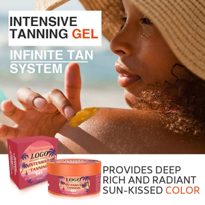 Gel de bronzage intensif au beurre bronzé instantané bio et végétalien Baume accélérateur autobronzant Crème de bronzage Marque privée Peau foncée - Product Image 2