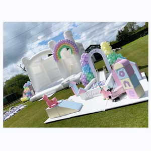 Aire de jeux intérieure mobile <span class=keywords><strong>pour</strong></span> enfants, équipement de jeu souple blanc et rose, piscine à balles au sol, ensembles de jeux souples <span class=keywords><strong>pour</strong></span> tout-petits, location <span class=keywords><strong>pour</strong></span> fêtes d'enfants - Product Image 2