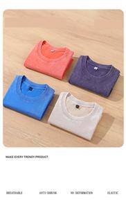 T-shirts en gros – Collection été 230G – Style rétro américain – T-shirt vintage délavé en pur coton à manches courtes pour homme et jeune homme - Product Image 6