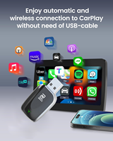 Adaptateur de voiture sans fil OEM ODM Carplay, dongle plug-and-play 2 en 1, USB, WiFi double bande, Bluetooth avec commande vocale et GPS