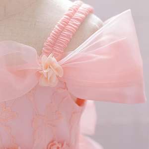 Robe en dentelle florale à épaules dénudées pour bébé fille nouveau-né avec détails en perles, <span class=keywords><strong>tenue</strong></span> de fête élégante de 0 à 2 ans, vente chaude - Product Image 6