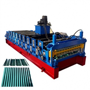 Corrugated and Trapezoidal Roof Steel Roll Forming Machinery with Engine Gear Pump Gearbox & Motor - Product Image 1