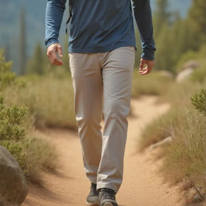 メンズクイックドライミッドウエストフォーマルコットンストレッチチノパンツ軽量プレーンフロントキャンバス色クイックドライミッドウエストフォーマル - Product Image 1