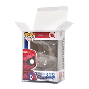 Custom PVC PET box Printed clear pop protector Toys packaging Funko pop protectors with auto-bottom and soft crease