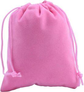 Sac en velours rose à cordon de serrage, petit, exquis, pour le rangement de bijoux, idéal pour les cadeaux de Noël, de mariage ou de fête - Product Image 2