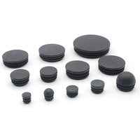 Embouts de protection en PVC noir résistant au feu, 1/2 pouce, pour pieds de meubles ronds, carrés, ovales, en métal, pour tables et chaises