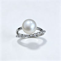 Pabrik ZHUJI Kedatangan Baru Harga Grosir Cincin Mutiara Air Tawar Bentuk Kancing Kelas AAA 8-9mm