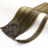 Queue de cheval à enrouler colorée avec peigne, extensions de cheveux 100 % naturels vierges à cuticules alignées – Offre spéciale