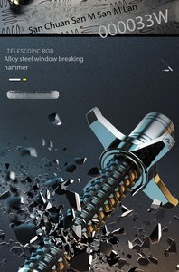 Équipement personnel, bâton pliable à trois sections <span class=keywords><strong>de</strong></span> 26/32/37 pouces, extensible, à pointe en acier, poignée en caoutchouc, alliage - Product Image 4