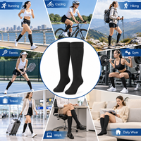 Chaussettes de compression hautes jusqu'aux genoux, absorbantes, confortables, adaptées aux infirmières, aux sports de plein air et aux voyages