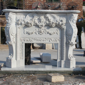 Revestimiento de <span class=keywords><strong>Chimenea</strong></span> de Mármol Blanco Francés de Diseño Moderno y Alta Calidad, Personalizado de Fábrica, para Venta en Villas - Product Image 1