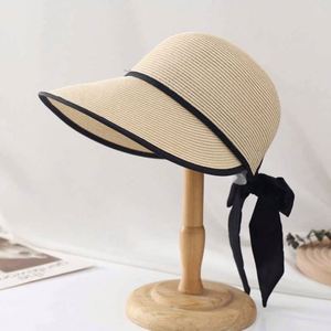 Wholesale Female Sun Visor <b>Hat</b> Paper <b>Straw</b> Beach <b>Hats</b> Women Wide Brim Sun Bucket <b>Hat</b> - Product Image 2