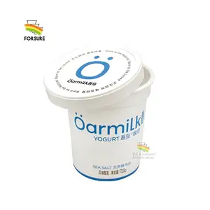Recipiente de embalagem IML direto da fábrica 720ml pote de iogurte de plástico redondo caixa de sorvete banheira de algodão doce PP