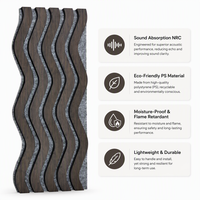 Panneau mural acoustique décoratif de style moderne, lattes en PS combinées avec un support en feutre de fibre de polyester, finition imitation bois