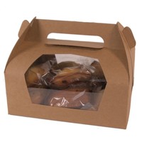 Boîte à cupcakes en papier sulfurisé durable avec poignée pour pâtisserie, mini-gâteaux à emporter et coffret cadeau de bonbons