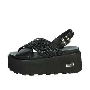 Sandalias de Plataforma con Tiras Negras para Mujer, Diseño Cult - Product Image 1