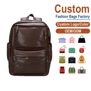 <b>Brown</b> Genuine Leather Men’s <b>Backpack</b> - Multi-Compartment Design, OEM for Brands Seeking Classic Utility & Refined Edge - Product Image 2