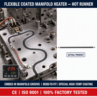 Chauffage flexible Huadong pour moule à canaux chauds, intégré sur la surface du moule avec traitement de revêtement extérieur spécial
