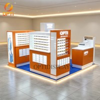 Kiosque d'affichage optique personnalisé avec éclairage LED, présentoir de lunettes de soleil pour centre commercial, équipement de vente au détail pour magasin d'optique
