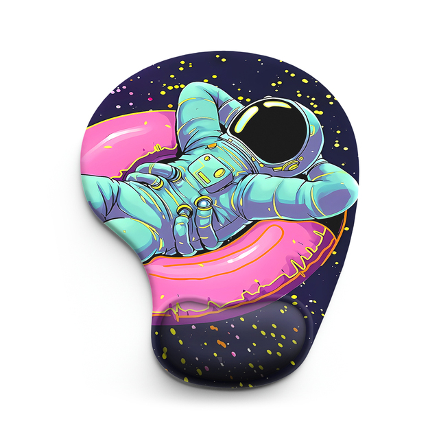 Leisure Astronaut Wrist Rest Mouse Pad Gel Filled Support Ergonomics Game Small Mouse Mat with Smooth Surface Non-Slip Base