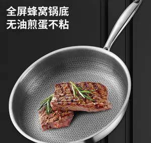 Customized Cookware Triply Stainless Steel Pots Non Stick Honeycomb Cooking Wok Chinese Woks