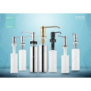 Dispensador de jabón moderno y sencillo, acero inoxidable 304, control manual, presión manual, fácil instalación, sellado ABS para fregadero de cocina - Product Image 3