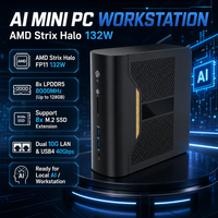 Mini PC NAS tout-en-un avec 9 SSD NVMe M.2, AMD Ryzen AI Max 395, double LAN 10GbE, USB4, TDP 132W, écran tactile LCD, serveur pare-feu matériel