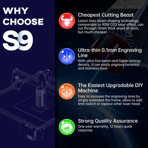 SCULPFUN S9 90W Máquina de Grabado y <span class=keywords><strong>Corte</strong></span> Láser Portátil de Escritorio para Madera, Ideal para Bricolaje - Product Image 6