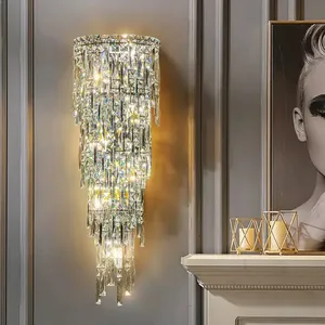 Hotel lussuosi corridoi interni dell'atrio camere da letto ville salotti Duplex hanno condotto la decorazione della casa sfondo moderna lampada da parete di cristallo - Product Image 1