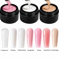 Gel UV 3-en-1 pour la construction des ongles et adhésif sculptant - Gel de construction couleur nude transparent