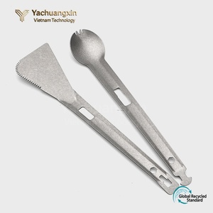 Ensemble de couverts en titane pur, cuillère à soupe portable, spatule, ustensiles de cuisine d'extérieur - Product Image 5
