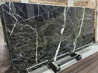 Dalles et carreaux de marbre vert naturel moderne noir Verde Levanto Alpi Veria pour salle de bain, meuble-lavabo, banc, dessus de table pour hôtels