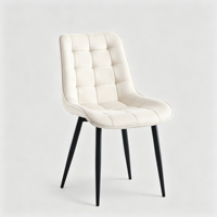 Chaise de salle à manger de luxe en velours rose capitonnée avec pieds en plastique pour appartement et maison (vente en gros)