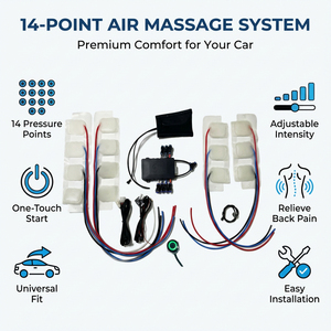 Cuscino Massaggiante per Sedile Auto con Avvio a un Tasto, 14 Punti di Massaggio e Luce LED, Accessorio Universale per Interni Auto - Product Image 4