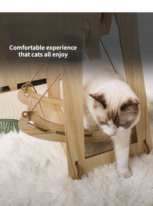 Double-Layer Anti-Flip <b>Swing</b> Hanging Nest Pet Hammock Wooden Shaker Cat Bed with Sustainable Features and Animal Pattern - Product Image 4