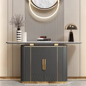 现代家居家具意大利设计雕刻控制台桌客厅豪华金色走廊控制台桌
