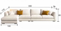 Canapé d'angle moderne 2026 en velours blanc en forme de U, ensemble de canapés moelleux surdimensionnés pour salon, mobilier de luxe