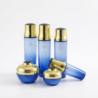 Flacons diffuseurs de parfum en verre bleu royal coniques avec impression de logo personnalisé, 130 ml, 110 ml, 30 ml, 50 g, 30 g, ensemble de luxe