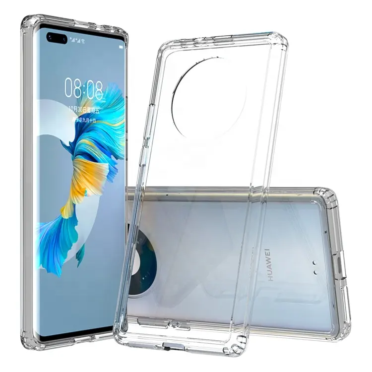 Anti-knock Soft TPU Transparent Clear Phone Case Protect Acrylic Back Cover For Huawei Mate 40 pro