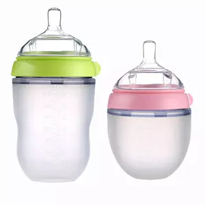 母乳で育てられた赤ちゃんのためのストロー付きアンチコリックシリコン新生児飲用授乳乳首水シッパーシッピーボトル