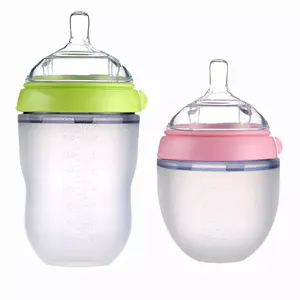 Bình Uống Nước Cho Bé Bú Bằng Silicon Chống Collic Bình Sippy Có Ống Hút Cho Bé Bú Sữa Mẹ