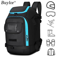 Sac à dos de voyage avancé pour homme, 50L grande capacité, imperméable, pour bottes de ski, snowboard, casque, lunettes, avec compartiment pour skis secs et mouillés