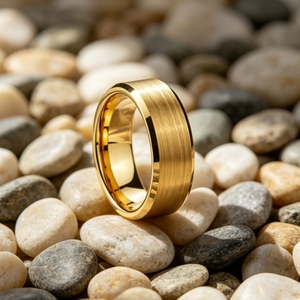 Anello Unisex da 8mm Placcato Oro 18K, Fede Nuziale in Acciaio Inossidabile con Finitura Spazzolata, Anello di Promessa per Uomo e Donna - Product Image 6