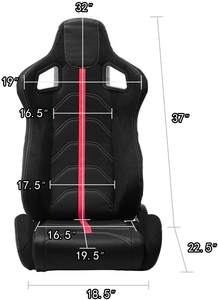 Asientos Deportivos Universales de PVC con Franjas Rojas para Automóvil, Estilo Deportivo, para Mustang S650 2024 - Product Image 2