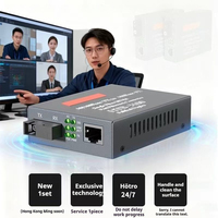SIXIANTO HTB-3100AB Convertidor de Medios de Fibra Monomodo Simplex de 25 km y 10/100 Mbps, Equipo de Fibra Óptica