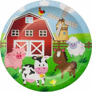 Hot Selling Modern Farm 9-inch Paper Plates <b>Birthday</b> Party Supplies for Farmhouse Decorations Tableware & <b>Table</b> Decorations - Product Image 3