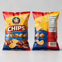 Sacs d'emballage personnalisés en plastique laminé imprimé, thermoscellables, à scellage arrière, pour aliments soufflés, sacs d'emballage pour chips de pommes de terre